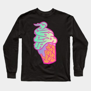 Neon Ice cream cone Long Sleeve T-Shirt